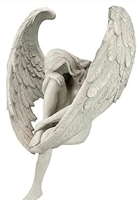 Angel Sculpture Statue Decoration 3D/ Sitting Fairy Art Ornament