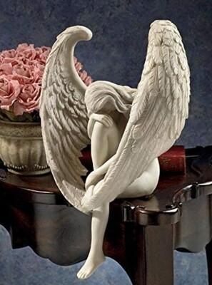 Angel Sculpture Statue Decoration 3D/ Sitting Fairy Art Ornament