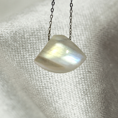 Moonstone Sterling Silver Pendant Crystal Necklace Amulet Sacred Geometry Energy Clearing Board Set