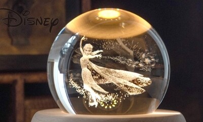 ELSA GLOBE MEMORIES CRYSTAL BALL LED LIGHT LAMP SPHERE MULTICOLOUR
