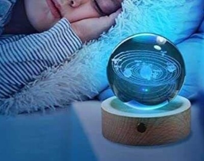 SPACE GLOBE CRYSTAL BALL LED LIGHT LAMP IN LUXURY GIFT BOX MULTICOLOUR.