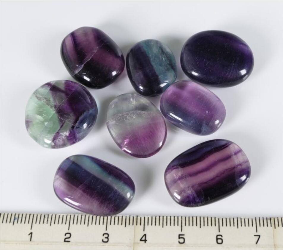 Purple Multicolour Fluorite Crystal Tumbled Natural stone 