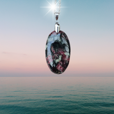 Eudialyte Сrystal Amulet 925 Sterling Silver Necklace
