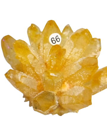 YELLOW PHANTOM CRYSTAL QUARTZ CLUSTER FLOWER 