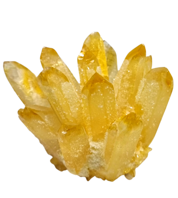 YELLOW PHANTOM CRYSTAL QUARTZ CLUSTER FLOWER 