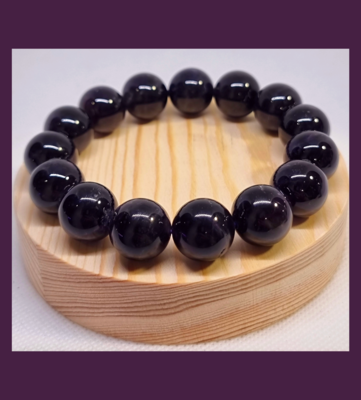 Amethyst Crystal Bracelet - Dream Amethyst Bead Large Natural Stone ±12mm