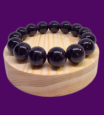 Amethyst Crystal Bracelet - Dream Amethyst Bead Large Natural Stone ±12mm
