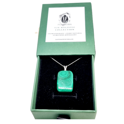 Malachite Crystal Amulet Necklace Pendant 