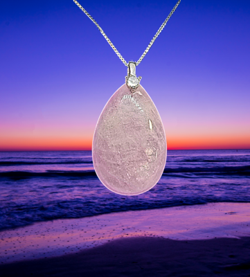 Pink Lepidolite Light Hue crystal 925 Sterling silver pendant Amulet 