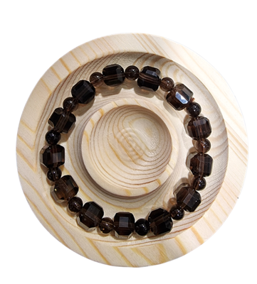SMOKY QUARTZ CRYSTAL BRACELET FACET CUT 