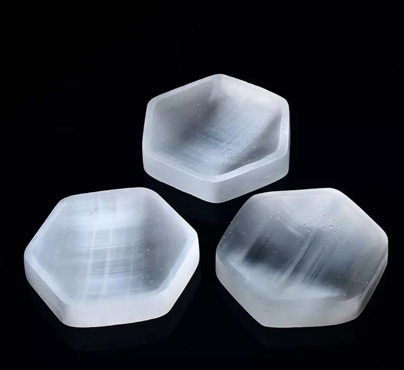 Selenite Crystal Charging Plate Bowl Heloxahon Shape - Crystal Recharge 