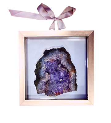 Amethyst Crystal Cluster Druzy Cluster Framed Wall Art