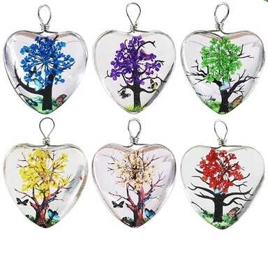 Heart Dry Pressed Flower Tree of Life Pendant Necklace &quot; Unconditional Love&quot; ~ &quot;Summer Goddess &quot; Jewellery Collection 