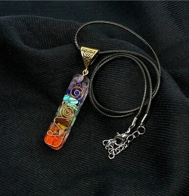 Chakra Healing Crystal Natural Gemstone Rainbow Crystals Orgone Energy Generator Protection Amulet Pendant Necklace