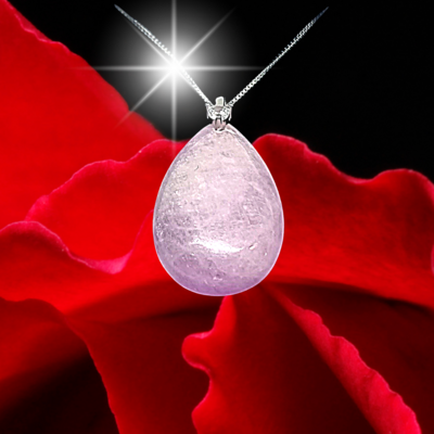 Pink Lepidolite Light Hue crystal 925 Sterling silver pendant Amulet 