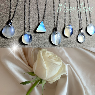 Moonstone Crystal Necklace 295 Sterling Silver Amulet