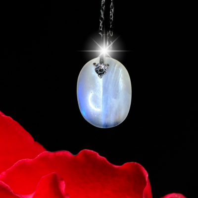 Moonstone Sterling Silver Pendant Crystal Necklace Amulet 