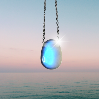 Moonstone Sterling Silver Pendant Crystal Necklace Amulet Sacred Geometry Energy Clearing Board Set