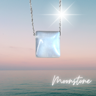 Moonstone Necklace Pendant Crystal Amulet 925 Sterling Silver