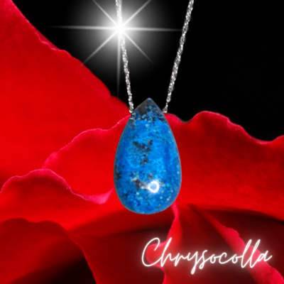 Chrysocolla Earth Power Сrystal Amulet 925 Sterling Silver Necklace