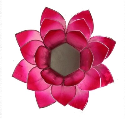 Lotus candle holder mood light pink silver rim