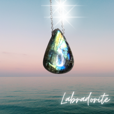 Labradorite Crystal Necklace "Free your Soul and Spirit" Amulet Pendant 925 sterling silver 