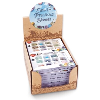 Rough Stones and Minerals Gift Box with 12 pcs crystal set