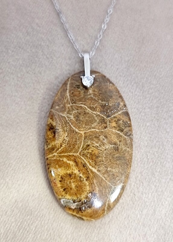 Morocco Fossil Amulet Pendant Necklace, Morocco