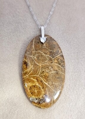 Morocco Fossil Amulet Pendant Necklace, Morocco