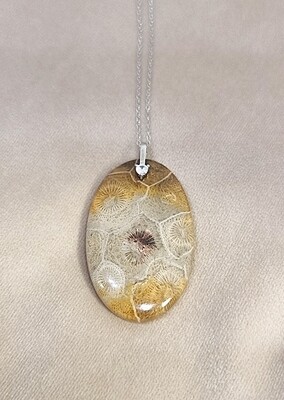 Morocco Fossil Amulet Pendant Necklace, Morocco
