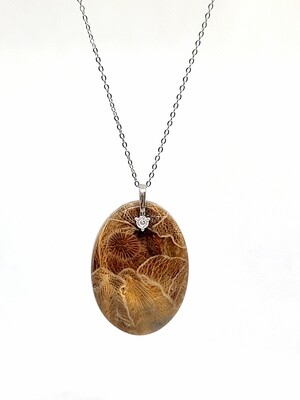 Morocco Fossil Amulet Pendant Necklace, Morocco