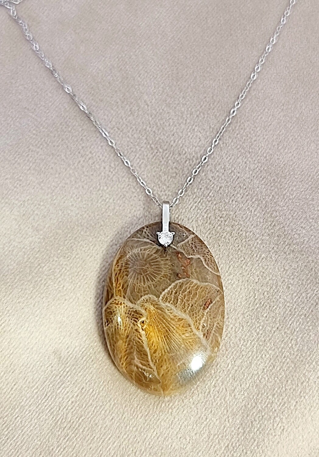Morocco Fossil Amulet Pendant Necklace, Morocco