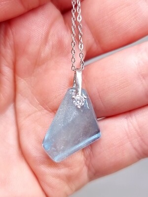 Blue Morganite Crystal Pendant Amulet Necklace