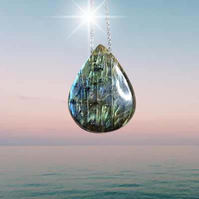Labradorite Crystal &quot;Free your Soul and Spirit&quot; Amulet Pendant 925 sterling silver Necklace 