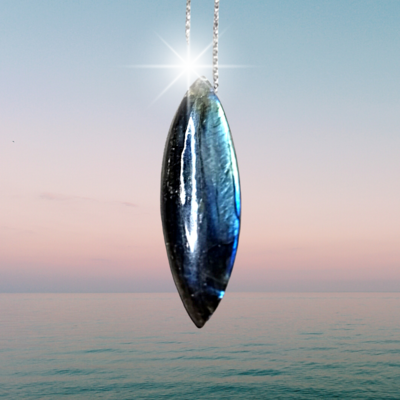 Labradorite Crystal Necklace &quot;Free your Soul and Spirit&quot; Amulet Pendant 925 sterling silver