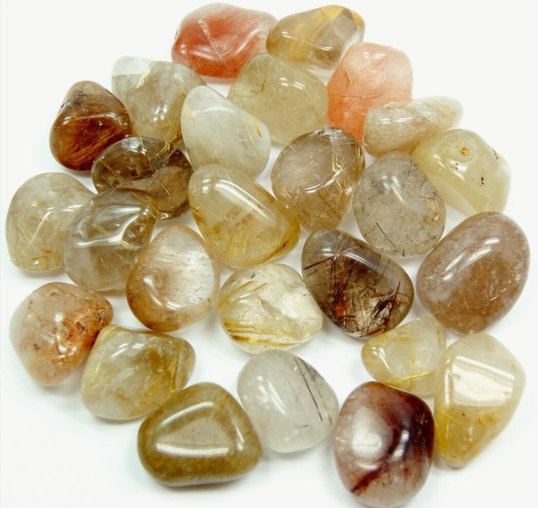 Rutilated Quartz tumbled crystal