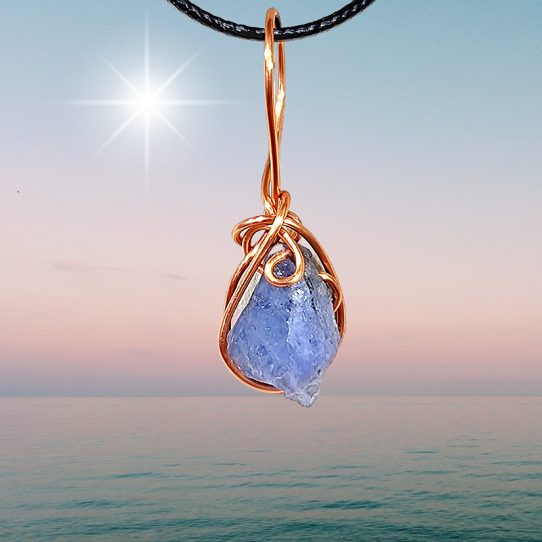 Tanzanite Crystal Pendant Necklace Calm - Focus- Success 