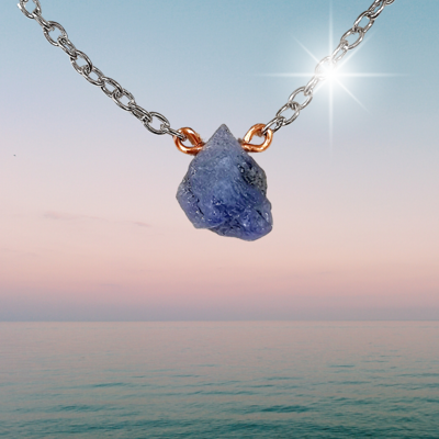 Tanzanite Crystal Pendant Necklace Calm - Focus- Success 