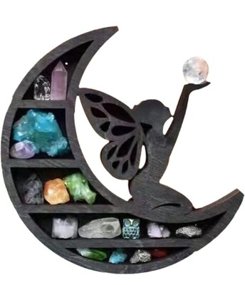 Crystal Moon Fairy Rack Wall Hanging Table Standing Display Shelf Storage Organizer
