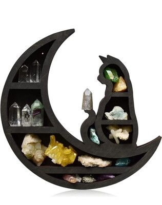 Crystal Moon Cat Rack Wall Shelf Wall Hanging Table Standing Display Shelf Storage Organizer
