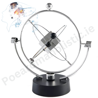 Stress Relief Silver Cube Kinetic Orbital Motion Gadget (Collision Balls / Pendulum Balls) Meditation Physics Science Fun Toy Desk Home Office Decor Relaxing