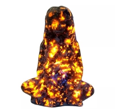 Crystal Yooperlite (Fluorescent rock) Mother of Earth Goddess Carved Skulls Mineral Gem 