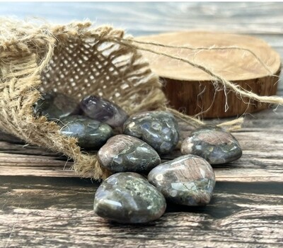 Que Sera (Llanite) Polished Puff Heart Crystal +-30mm