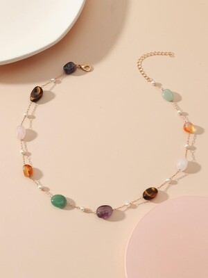 Chakra Crystal Choker Necklace Multicolour 