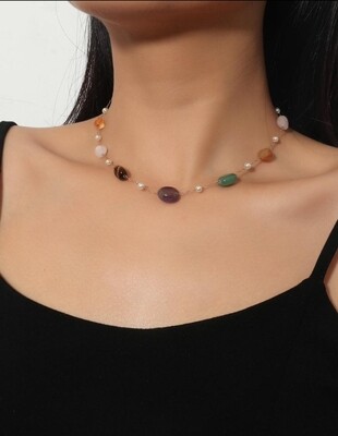 Chakra Crystal Choker Necklace Multicolour 