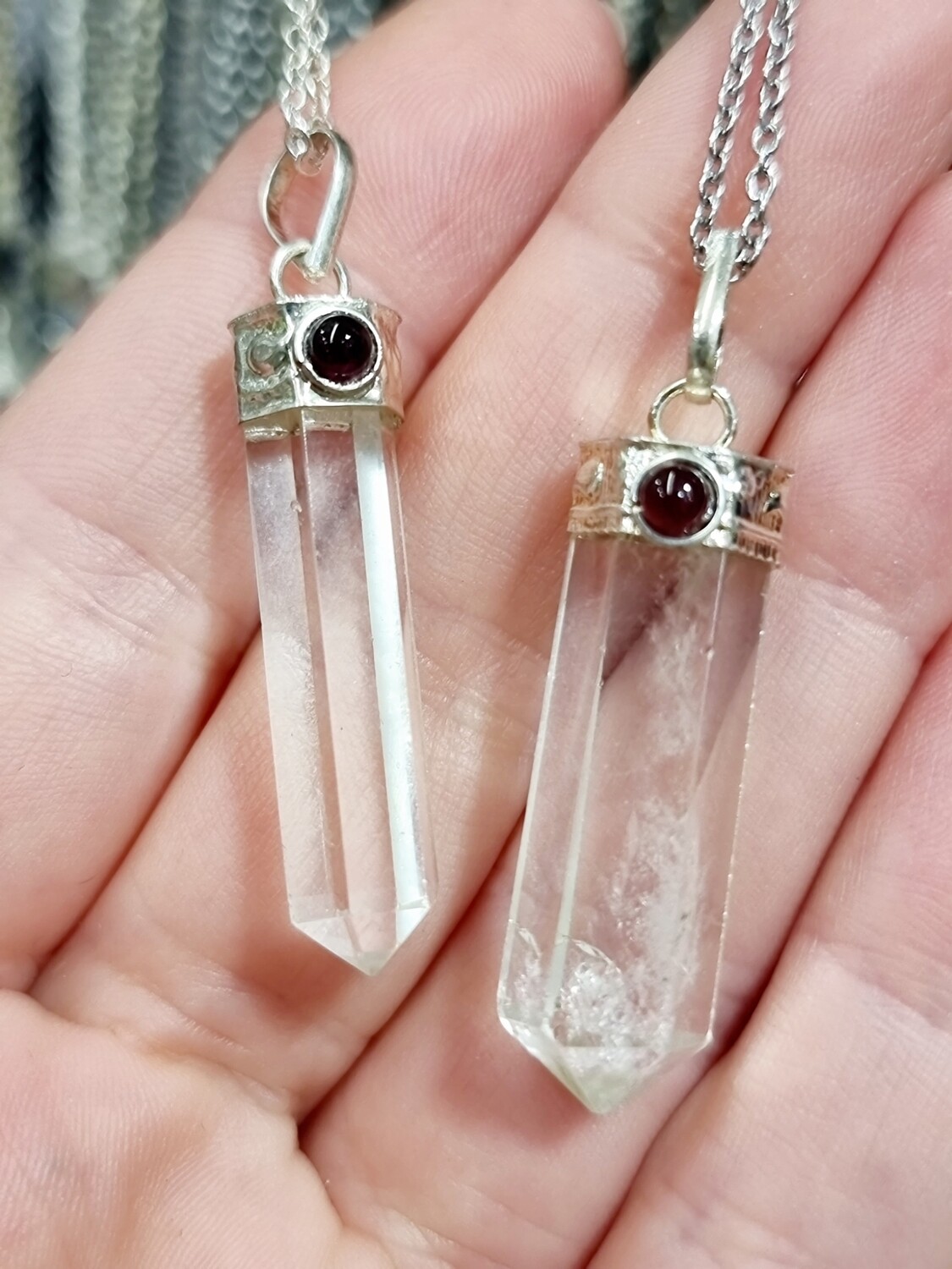 Vintage raw crystal necklace hotsell