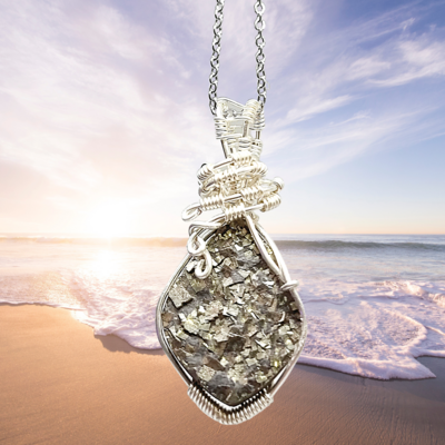 Pyrite Crystal Necklace - Abundance - Prosperity - Luck - Grounding - Balancing 