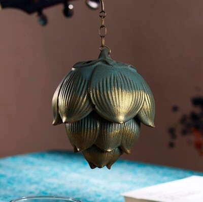 Incense  Burner Holder Hanging Backflow Lotus Burner with Iron Stand 