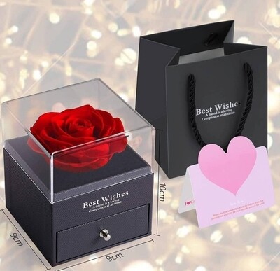 Red Rose Jewellery Gift Box, Last Long Rose Gift Box Eternal Flowers Infinity Rose, Everlasting Rose