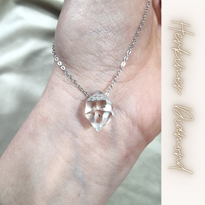 Herkimer  Diamond Amulet Pendant 925 Sterling Silver "SPIRIT DIMENSION"